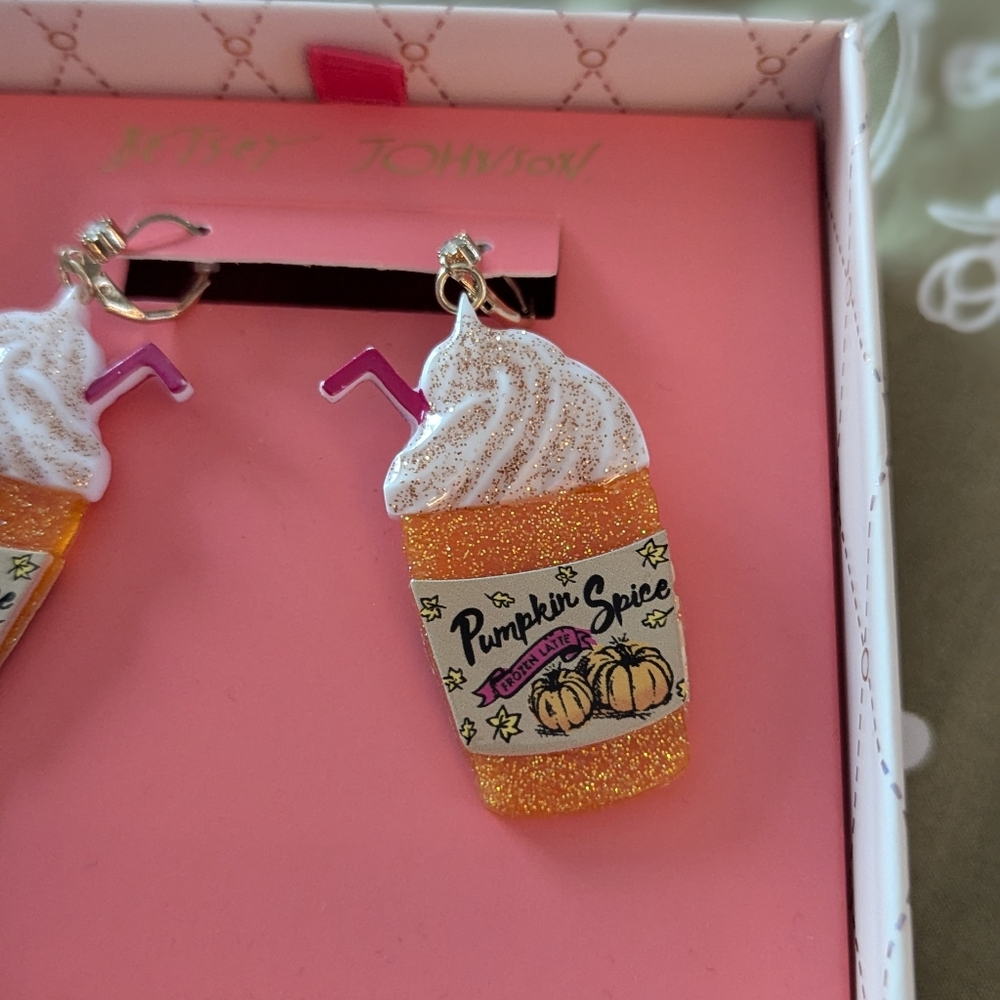 Betsy Johnson pumpkin spice earrings - Picture 3 of 7